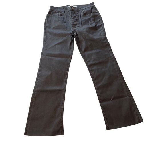 Zara Womens The Dreed Flare Pants Size 8 Black Cotton Blend Retro Style 76j - Picture 1 of 6